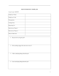 Employee Exit Interview Templates Form Job Application Form