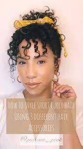 Pierina Pink On Instagram 3 Ways To Style Short Curly Hair Using 3 Different Hair Accessories 1 Headband Curly Hair Styles Short Curly Hair Short Curly