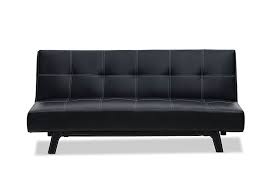 This sofa sleeper in leather offers a plush, padded seat during the day and a comfortable bed for 2 at night. Black Iris Leather Look Click Clack Sofa Bed Amart Furniture