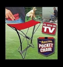 The unique pocket chair can fit into a larger front jeans pocket but do not expect it to be comfortable carrying it this way. The Amazing Pocket Chair
