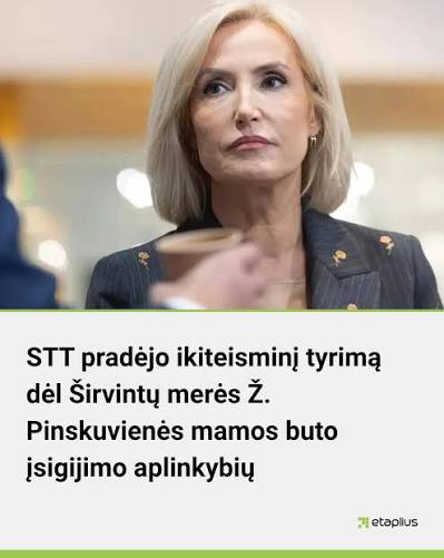 Etaplius - STT pradėjo ikiteisminį tyrimą dėl Širvintų rajono merės Živilės  Pinskuvienės mamos, savivaldybės tarybos narės Marijos Gudonienės buto  Palangoje įsigijimo aplinkybių. 👇  https://www.etaplius.lt/aktualu/kriminalai/stt-pradejo-ikiteismini ...