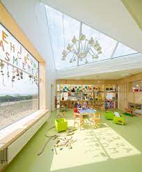 Giraffe childcare center hondelatte laporte architectes. Folded Roof Landscape Day Care Centre By Dorte Mandrup Arkitekter Detail Magazine Of Architecture Construction Details