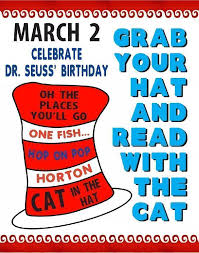 Create A Poster About Book Club Meeting Dr Seuss S Birthday Poster Event Poster Ideas Birthday Poster Birthday Wishes Girl Seuss