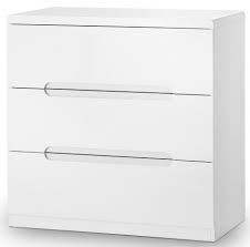 Shop wayfair for all the best 3 drawer white dressers & chests. Julian Bowen Manhattan White High Gloss 3 Drawer Chest Cfs Furniture Uk