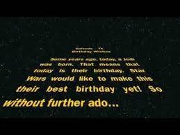 Happy Birthday From Star Wars Youtube
