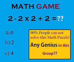 The brain puzzle is important ways such as relaxation and enjoyment. 2 2 2 2 Basic But Tricky Math Puzzles With Answers Math Riddles Maths Puzzles Math Riddles With Answers