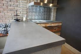 outdoor kitchen with polished concrete