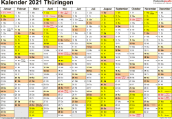 Kalender 2021 thüringen mit ferien und feiertagen zum ausdrucken. Kalender 2021 Thuringen Ferien Feiertage Pdf Vorlagen
