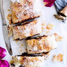 Melt butter and set aside with a pastry brush in it. Easy Chocolate Pear Strudel Sugar Salted