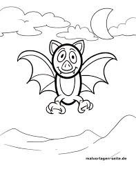 Connect an ellipse to the bottom quarter of the circle to form the body. Coloring Page Little Children Bat Free Coloring Pages