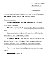 Teknik dan format membuat sirat kiriman tidak rasmi. Contoh Surat Rasmi English Grasmi