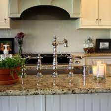 Traditional Kitchen Santa Cecelia Granite With White Subway Tile Kitchen Remodel White Granite Countertops Granite Backsplash Kitchen