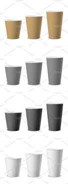 Paper Disposable Cup Vector Set Disposable Coffee Cups Paper Coffee Cup Disposable Cups