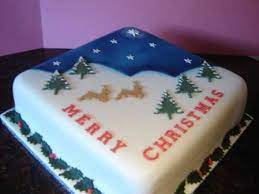 See more ideas about fondant, cake decorating tutorials, cupcake cakes. Night Sky Square Christmas Cake Christmas Cake Designs Christmas Cake Cake