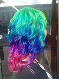 The Back Of Ambers Rainbow Hair Hair Styles Bold Hair Color Pretty Hair Color