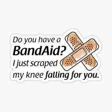 Funny Pick Up Line Bandaid Joke Sticker By Suniquin Redbubble
