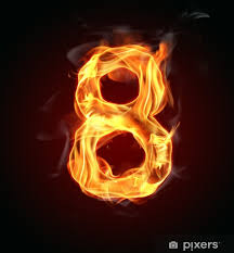 Wall Mural Fire number "8"