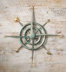 Indoor Outdoor Verdigris Metal Compass Wall Art Compass Wall Art Outdoor Metal Wall Art Outdoor Wall Art