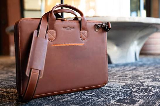 Introducing the Burton Goods Slim Leather Laptop Bag - Minneapolis – Burton  Goods LLC®