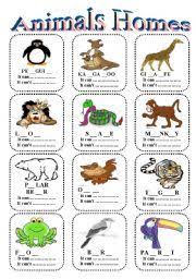 Animal Homes Worksheets