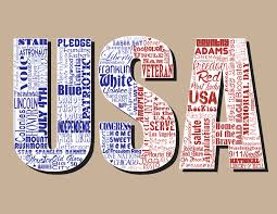 Usa Patriotic Subway Art Word Art Typography Personalized Word Art Subway Wall Art