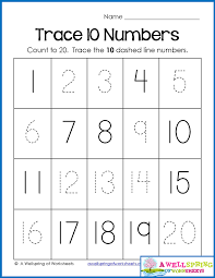 Sample kindergarten learning numbers worksheet. Trace Numbers 1 20 Write And Fill In The Numbers Too Numbers Preschool Writing Numbers Preschool Number Worksheets
