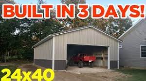 Pioneer pole buildings is the premier builder of post frame buildings in pa, nj, de, md, wv, va, and ny. 24x40 Pole Barn Garage Build 3 Days Start To Finish Youtube