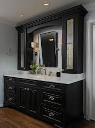 Black Bathroom Storage Cabinet Pin By Linda Dearment On Favorite Places Spaces Black Cabinets Bathroom Black Vanity Bathroom Bathroom Vanity Designs
