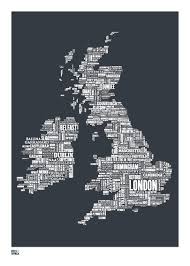 Uk Map Print Uk Type Map Screen Print British Isles Font Etsy British Isles Map British Isles Word Map