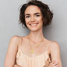 Las mejores ofertas en Unbranded letras, números y palabras Collares y  colgantes De moda de oro