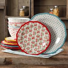 The pioneer woman new dishes for 2017. The Pioneer Woman Timeless Floral And Retro Dot Mix And Match 12 Piece Dinnerware Set Estoreinfo