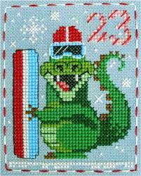 Alistair Alligator 23 In The Brooke S Books Advent Animals Freebies Collection By Brooke Nolan Christmas Cross Stitch Cross Stitch Cross Stitching