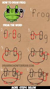 Draw A Frog Catching A Fly From The Word Frog Grenouille Cartoon Tutorial Word Drawings Drawing Tutorial