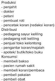 Tuliskan Masing 5 Contoh Kegiatan A Konsumsi B Produksi C Distribusi Brainly Co Id