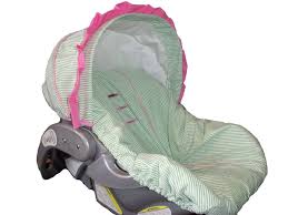 Baby Car Sear Cover Infant Car Seat Cover Slip Cover Lime Green Seersucker Stripe Pink Baby Car Seats Infant Car Seat Cover Baby Car