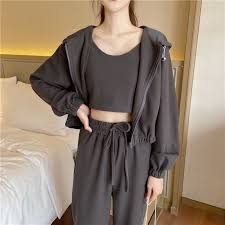 Toggle shop by store button filter toggle. Shopherd Crop Tank Top Zip Hoodie Sweatpants Set Yesstyle