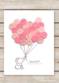 Pdf is not personalized, not editable & will not contain watermark. Elephant Baby Shower Guest Book Printable Aspen Jay