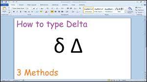 How To Type Delta Symbol In Microsoft Word Youtube