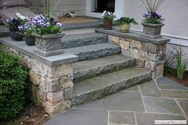 Before And After New Jersey Landscaping Photos Renovated Landscape Bluestone Patio Patio Stairs Exterior Stairs Front Porch Steps