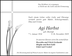 Le notizie più importanti dall'italia e dal mondo. Traueranzeigen Von Agi Herbst Wirtrauern