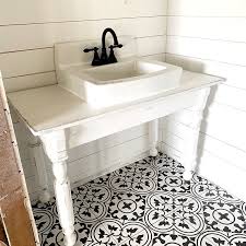 Black And White Cement Tile Bathroom Floor Fleur Moroccan Tile Cement Tile Concrete Tile Black And White Tiles Bathroom Cement Tile White Bathroom Tiles