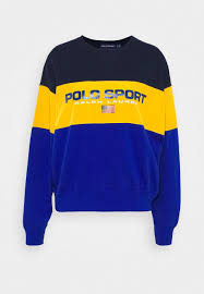 Livraison à domicile ou en retrait magasin ! Polo Ralph Lauren Seasonal Sweatshirt Navy Royal Yellow Dunkelblau Zalando De