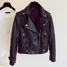 Black Pink Rivet Zipper Pu Soft Leather Motorcycle Jacket Uniqistic Com Leather Jackets Women Motorcycle Jacket Women Leather Jacket