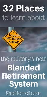 50 Places To Learn About The Military S New Blended Retirement System Brs Katehorrell Military Life Military Spouse Blog Military Retirement