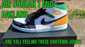 Air Jordan 1 Mid Se Oakland Unboxing Youtube
