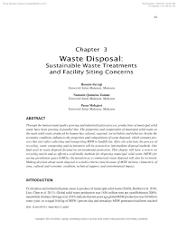 Waste management decisions are based disproportionately on residential waste, which accounts for an increasingly small fraction of the waste stream as an area industrializes. Pdf Waste Disposal Sustainable Waste Treatments