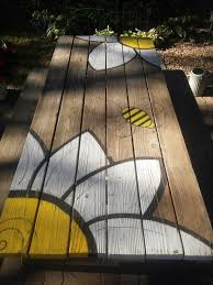 Painted Picnic Table Pallet Furniture Outdoor Painted Picnic Tables Outdoor