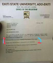 Dictionary of similar words, different wording, synonyms, idioms for synonym of headed paper. Ekiti State University Awards 100 Naira Only To Best Graduating Student Politics Nigeria