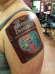 Beetlejuice (1988) clip with quote this book reads like stereo instructions. Beetlejuice Tattoo Handbook For The Recently Deceased This Thing Reads Like Stereo Instructions Beetlejuice Tattoo Tattoos Pretty Tattoos