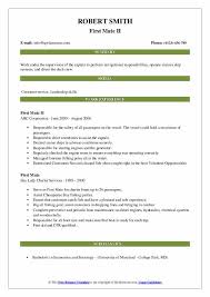 The resume for the cfo, chief financial officer, position has to present experience, skills and qualifications specifically required for this executive role. First Mate Resume Samples Qwikresume